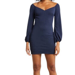 Dress the Population dress Esperanza long sleeve minidress navy XXL